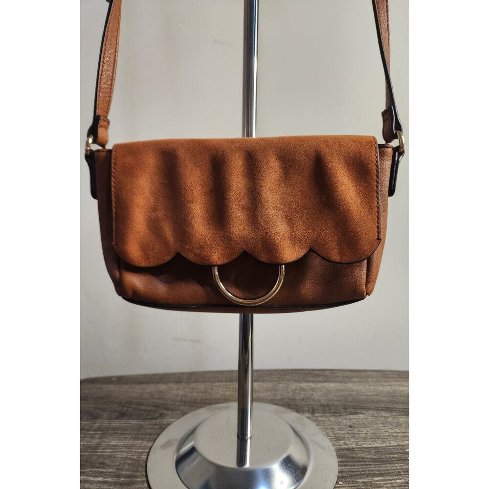 LC Lauren Conrad Tan Faux Suede Crossbody Purse